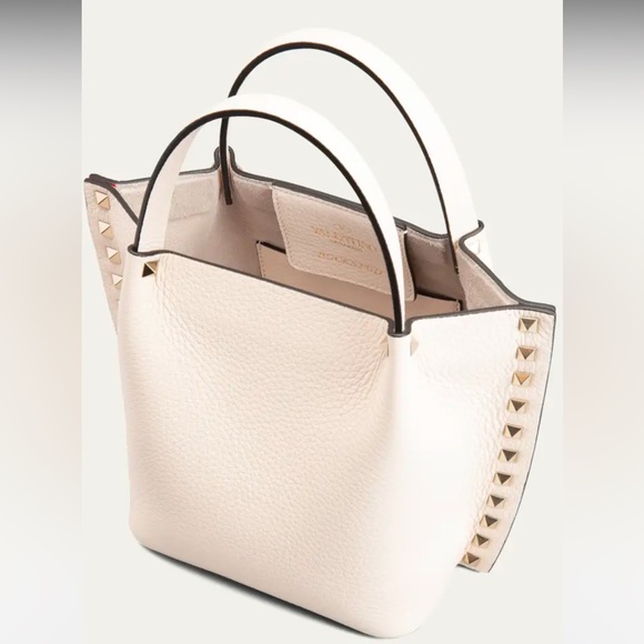 Valentino Garavani Rockstud Small Leather Tote Crossbody Strap - Picture 3 of 11